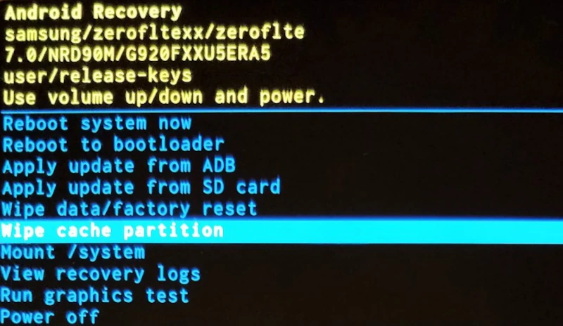firmware version shown on recovery mode
