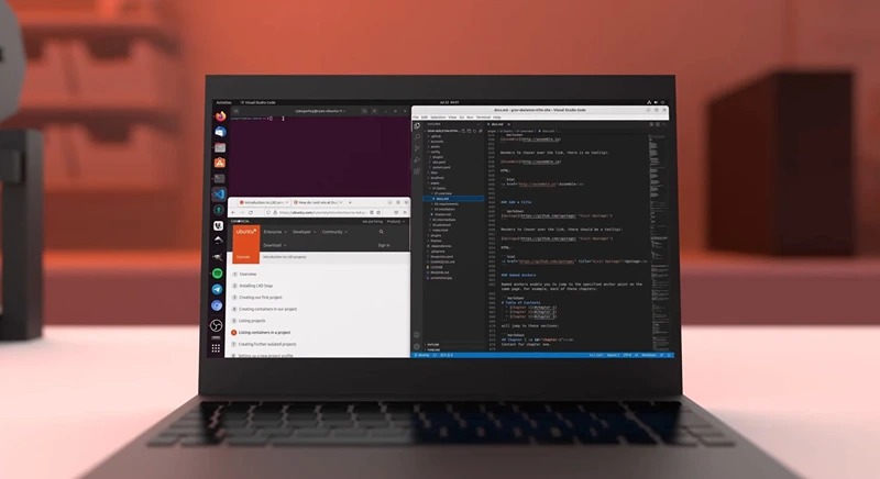 a cool laptop running ubuntu