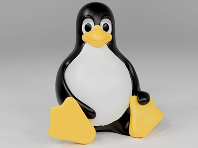 a penguin in plastic