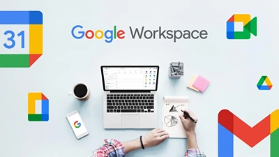 g workspace with a coffee cup