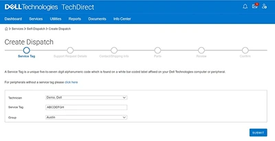 dell tech direct order screen