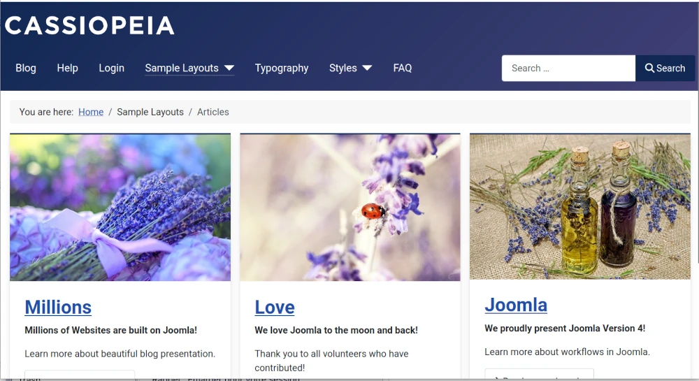 Sample Joomla content