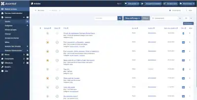 the articles list in joomla