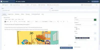 the text editor of joomla
