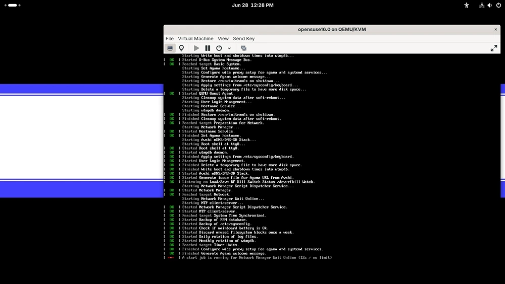 a vm starting