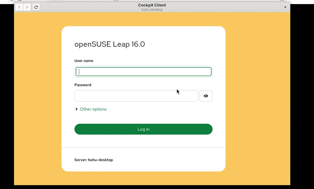 cockpit on opensuse leap 16