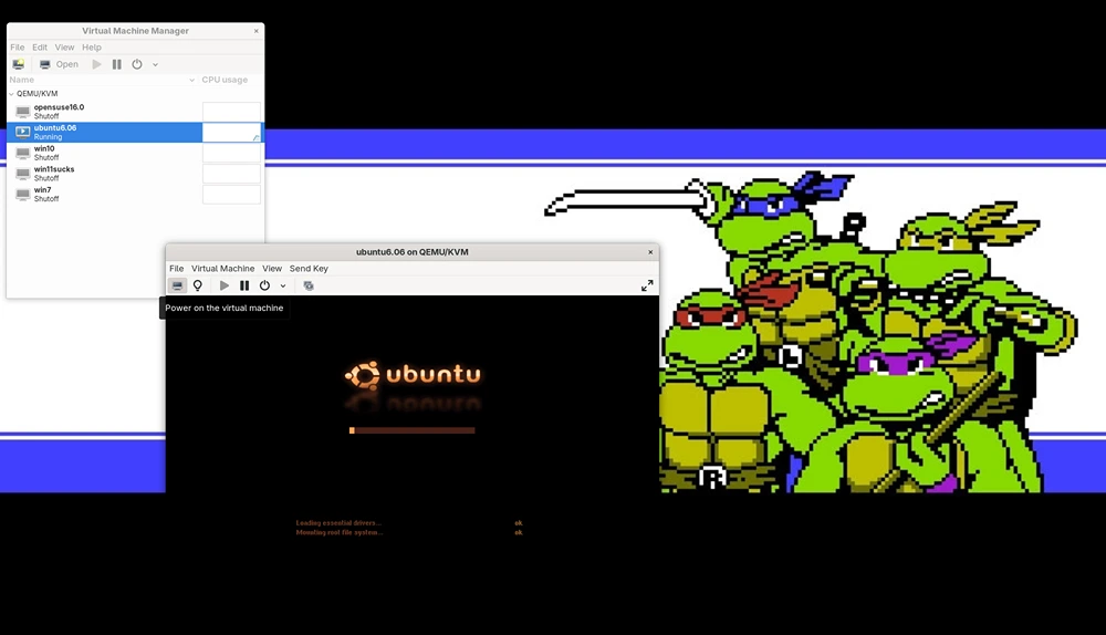 a ubuntu vm booting