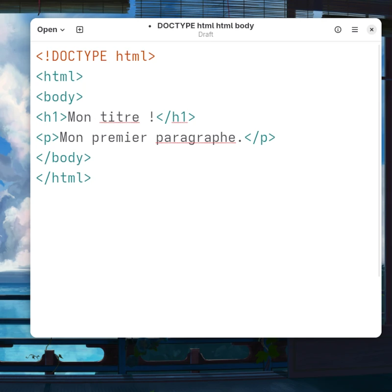 gnome text editor window