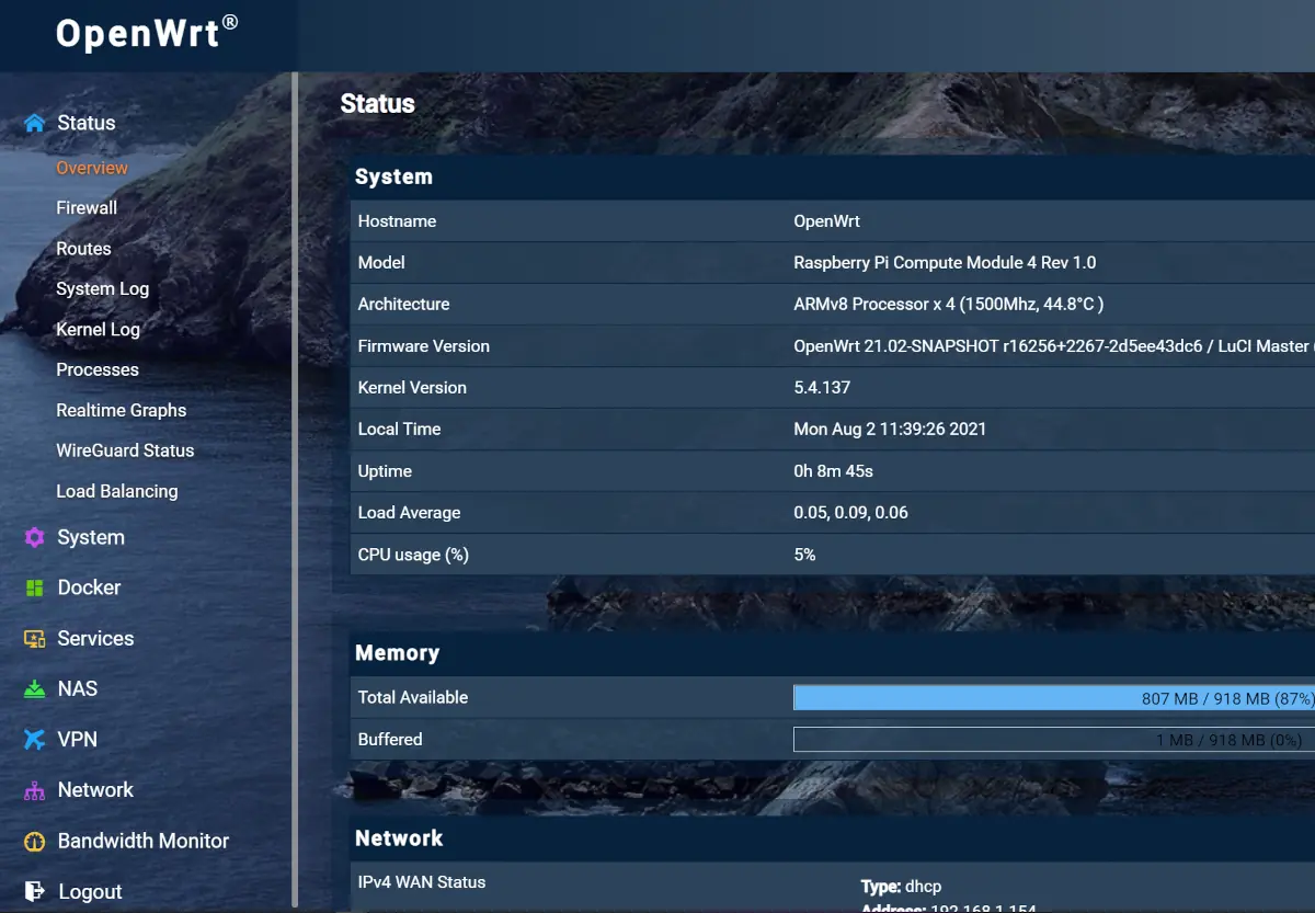 open wrt gui