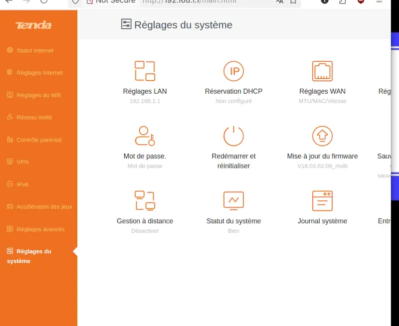 tenda admin panel